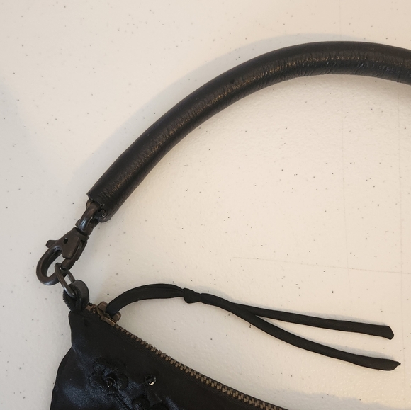 Y2K Vintage Black Beaded Fringe Sequin Evening Bag Mini Purse Party Flapper - Picture 6 of 11